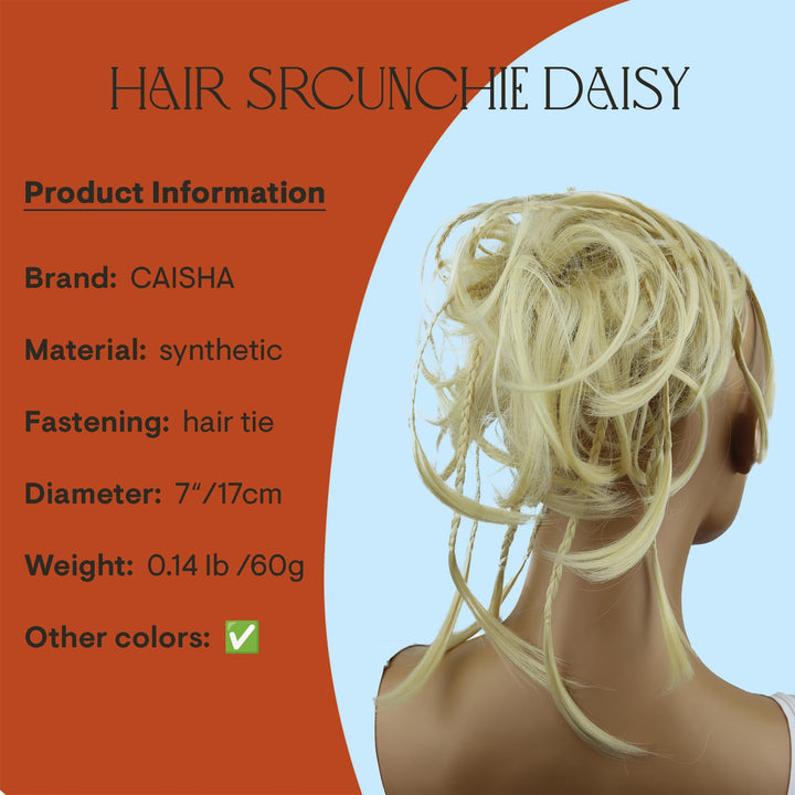 Prettyshop Hairpiece platinumblond 613A G3D: PRETTYSHOP XXL Hairpiece Hair Rubber Scrunchie Scrunchy Updos VOLUMINOUS Wavy Messy Bun platinumblond 613A G3D