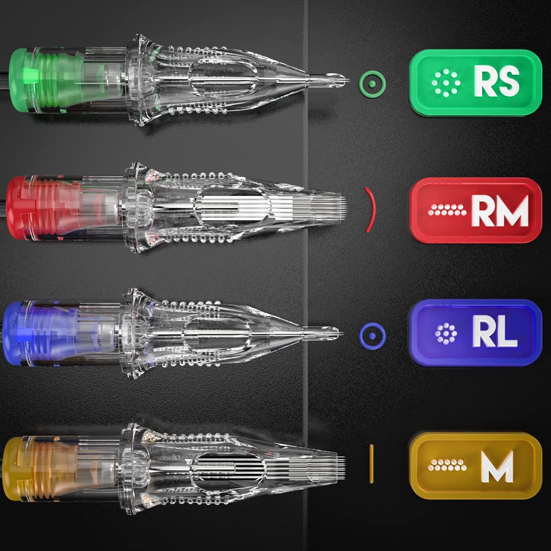 Dragonhawk Extreme Tattoo Needles - 20PCS Disposable Round Liner Cartridges 1207RL Professional Needles for Lining Work Fits Most Tattoo Machines