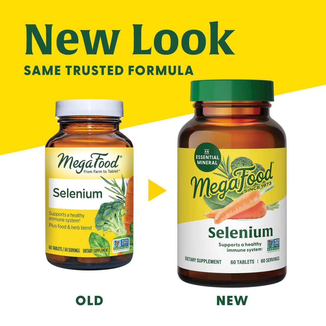 MegaFood Selenium - Selenium 50 mcg, Selenium Supplement with Food and Herb Blend - Immune Support - Vegan, Non-GMO - Made Without 9 Food Allergens - 60 Tablets (60 Servings)