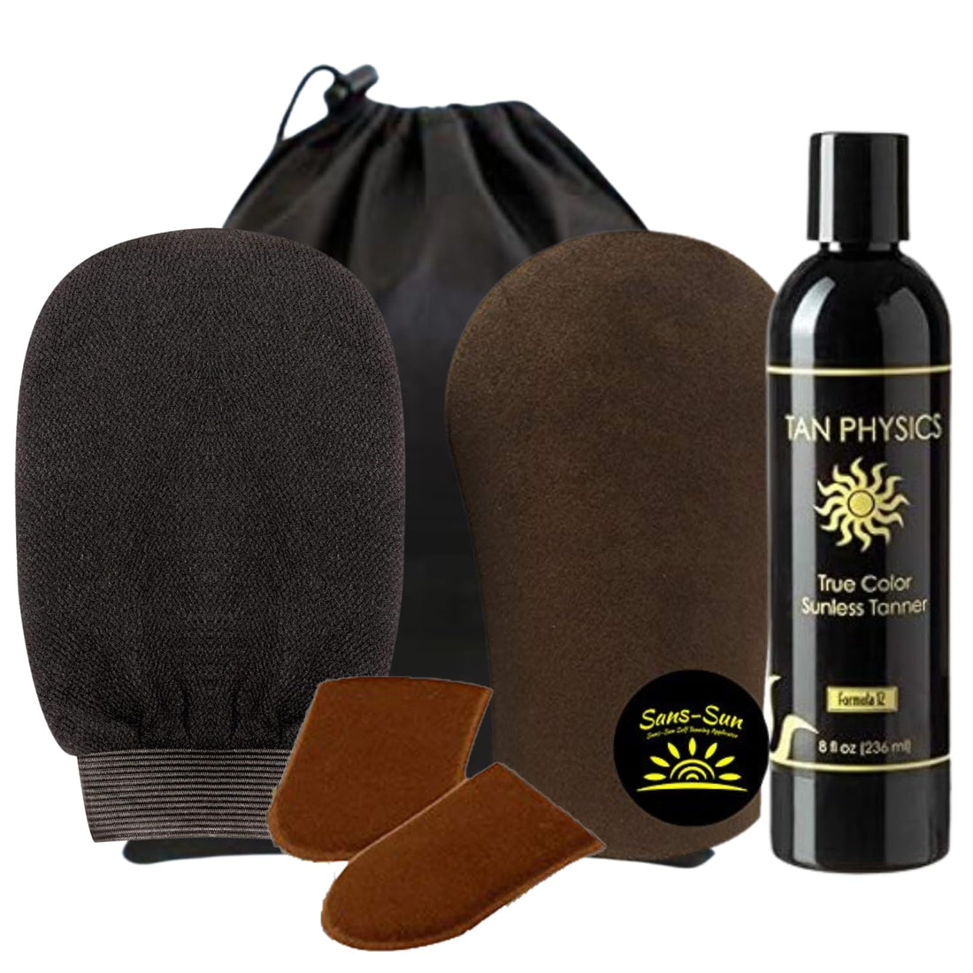 Tan Physics True Color Tanner 8 oz w/FREE Face and Body and Tanning Mitts by Sans-Sun