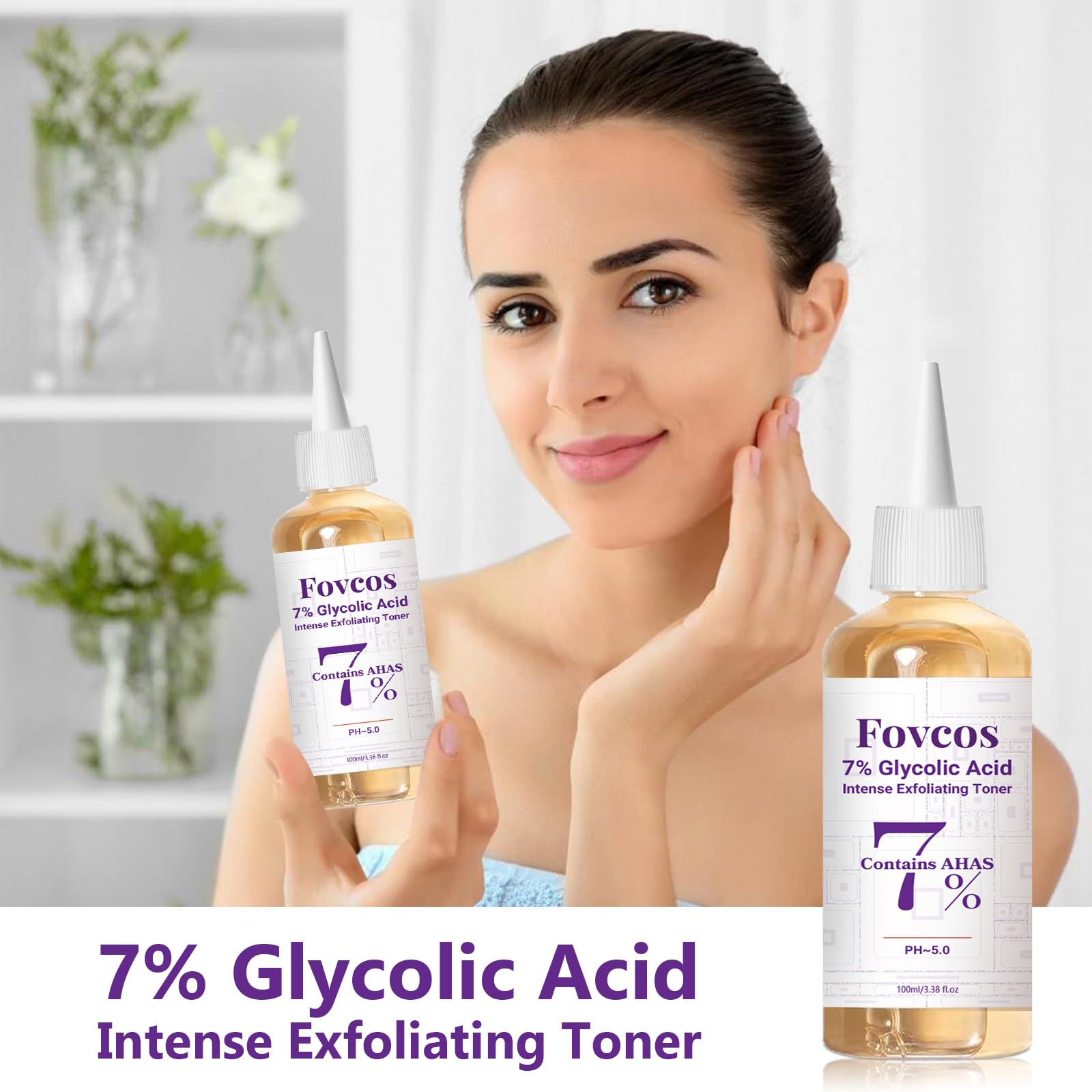 7% Glycolic Acid Toner, 7% Glycolic Acid Toner for Diminishing Acne Marks, Pore Tightening and Skin Hydration