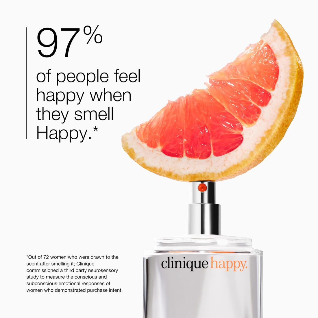Clinique Happy Eau de Parfum Spray | Notes of Grapefruit, Bergamot, Hawaiian Wedding Flower + Spring Mimosa | Perfumes for Women, 3.4 Fl Oz