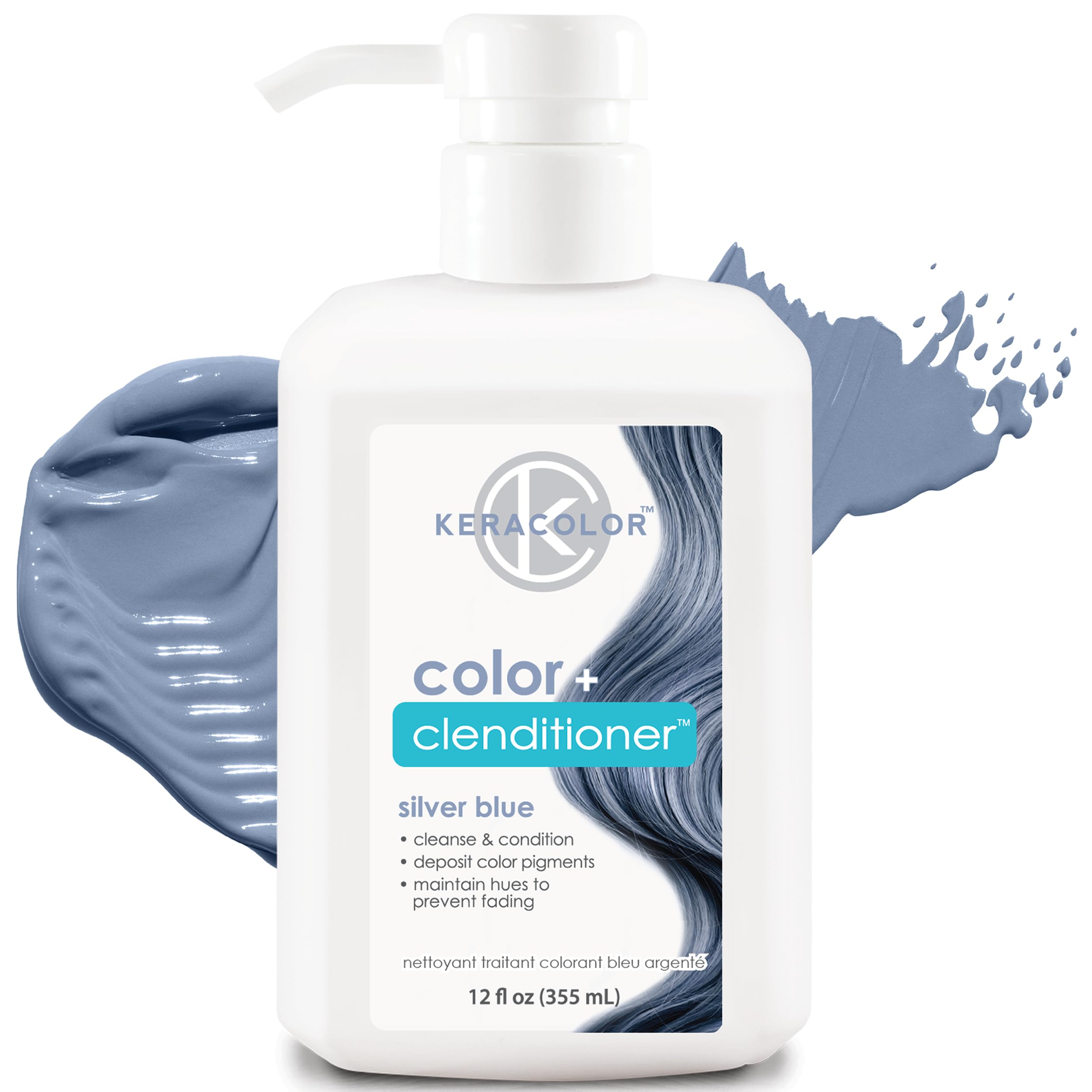 Keracolor Color + Clenditioner (Silver Blue), 12oz