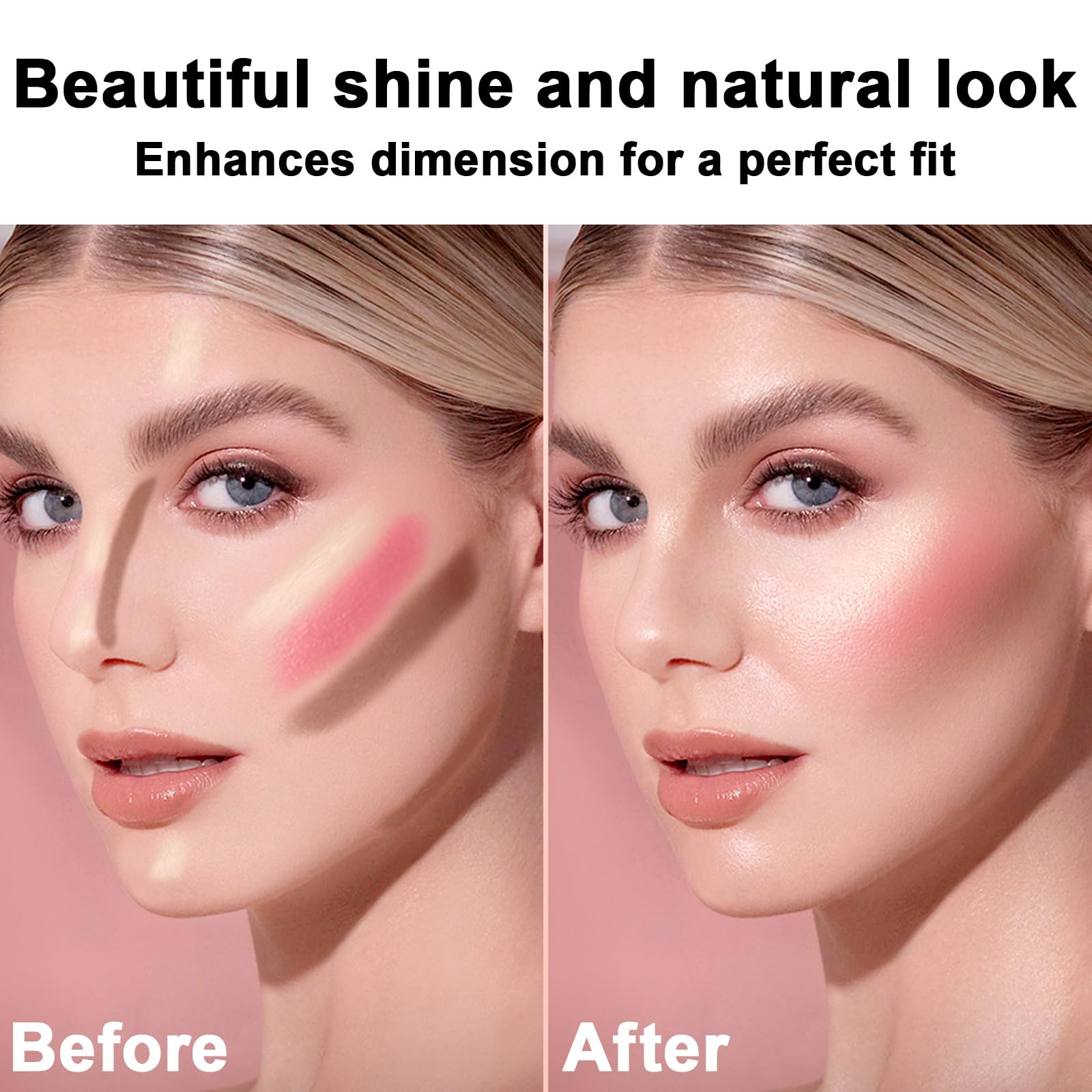 3Pcs Cream Contour Stick Makeup Kit, Shades with Highlighter, Blush and Bronzer Contour Stick for Sculpt the Cheeks, Long Lasting, Waterproof, Matte & Dewy Finish LIGHT(1+3+4)