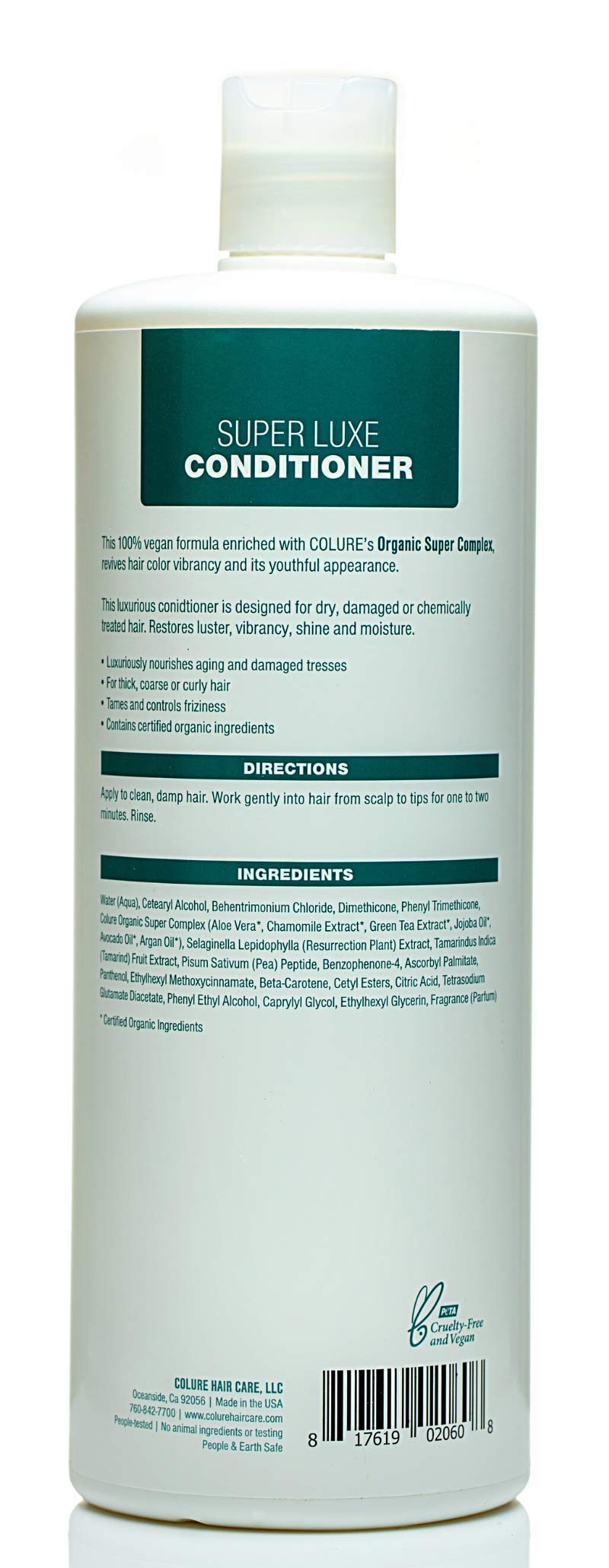 COLURE Super Luxe Conditioner Instantly Repairs Dry, Damaged Color-Treated Hair. A Vegan, Organic, Conditioner, and Hair Treatment.
