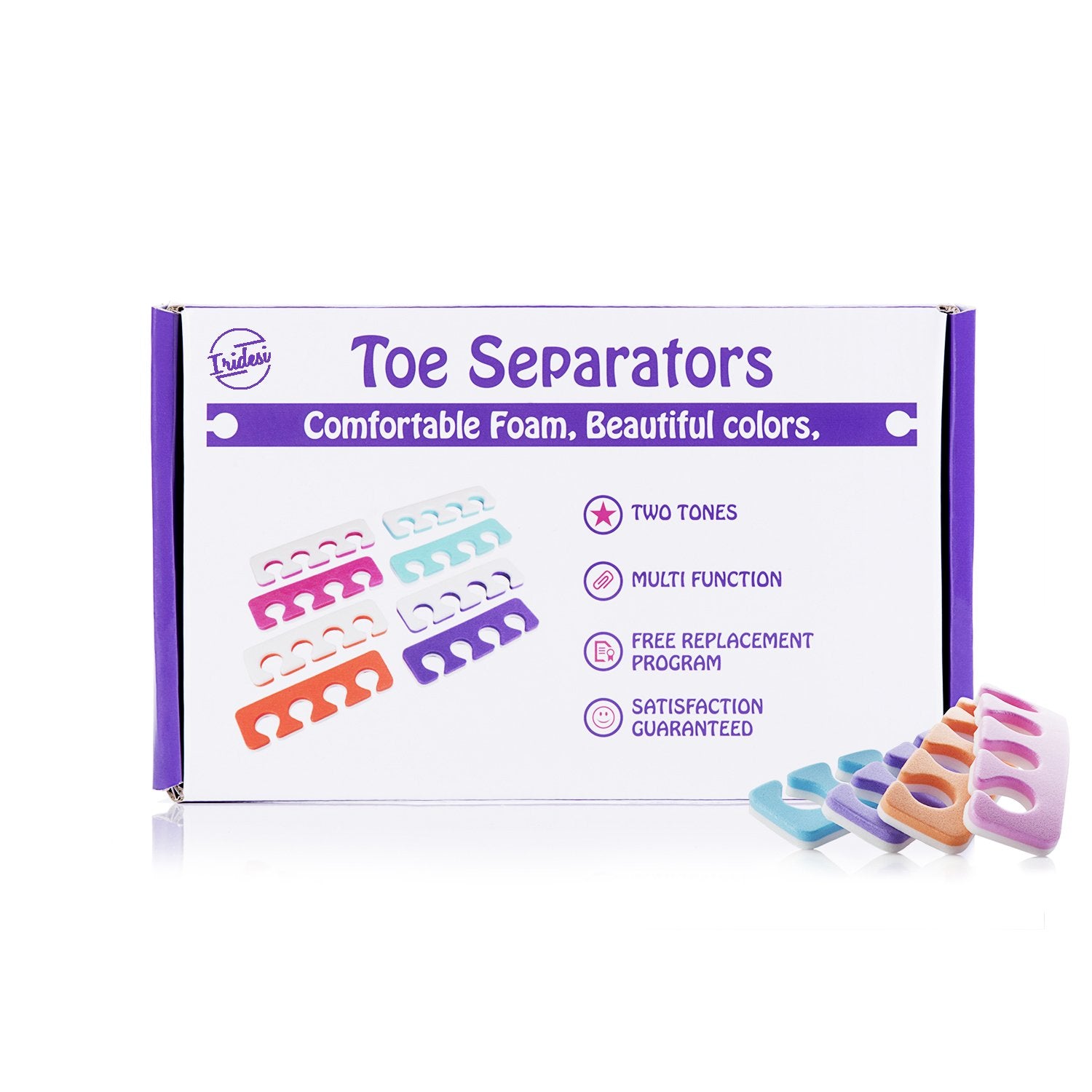 Toe Separators, Soft Two Tone Toe Spacers, Great Toe Cushions, Apply Nail Polish During Pedicure and Other Uses, 12 Pack