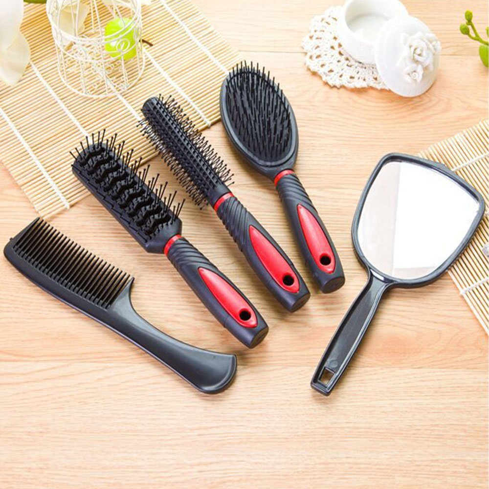 Healthcom Hairs Combs Salon Hairdressing Styling Tool Hair Cutting Brushes Sets Dressing Comb Kits,Set of 5