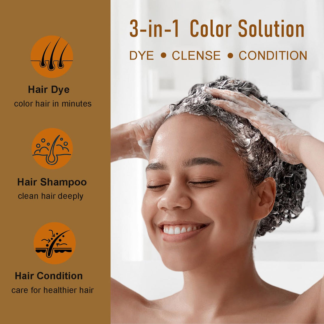 Fvquhvo Red Hair Dye Shampoo 3 in 1, Argan Oil Instant Hair Color Shampoo, Long Lasting Red Hair Shampoo, Semi-Permanent Red Hair Dye, Shampoo Hair Dye Easy to Use (Red Wine)