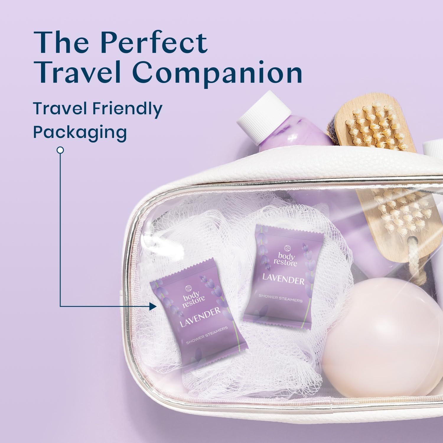 Body Restore Shower Steamers Aromatherapy 15 Pack - Easter Basket Stuffers, Relaxation Birthday Gifts for Mom, Dad, Best Friend, Travel Essentials, Stress Relief, Self Care, Bath Bombs - Lavender