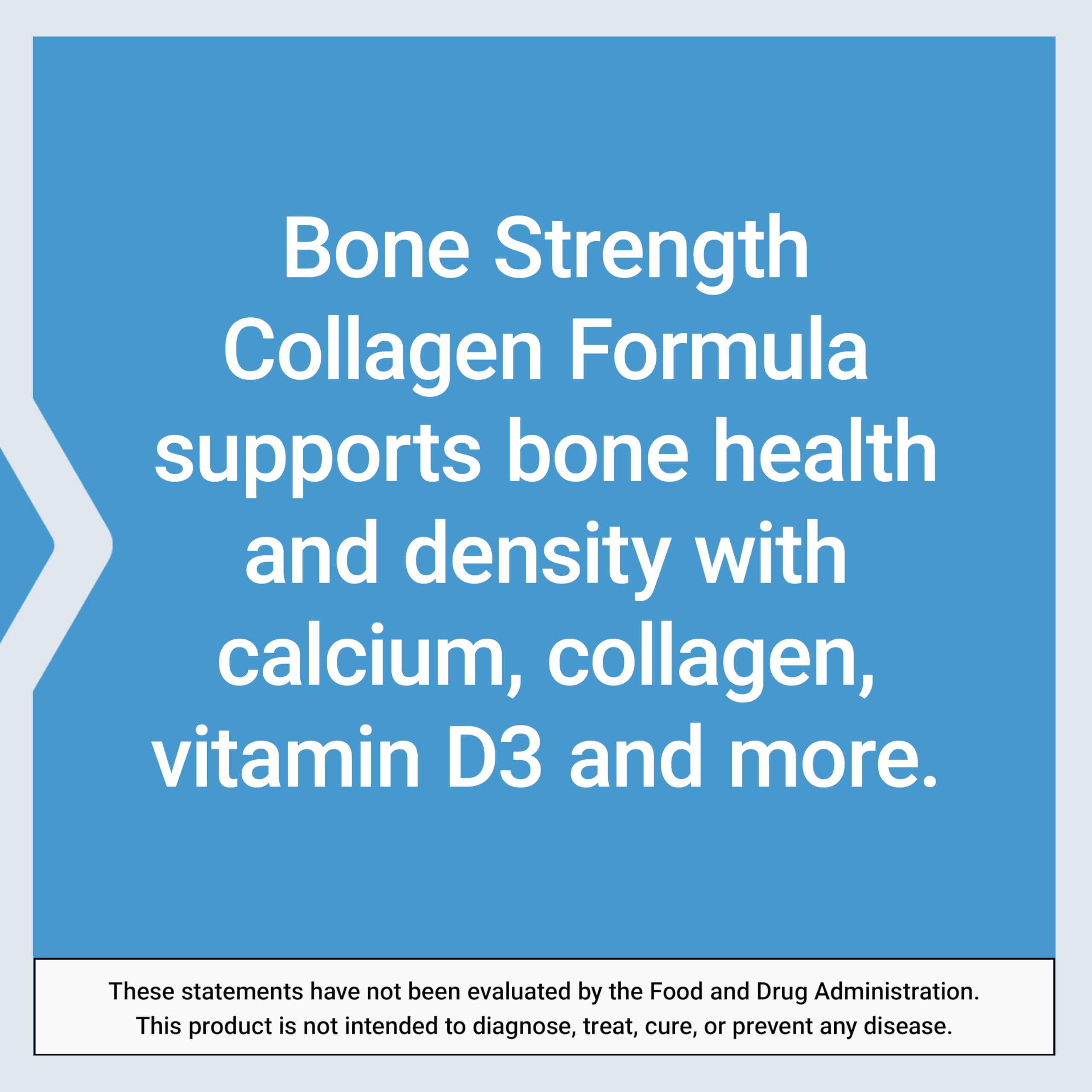 Life Extension Bone Strength Collagen Formula, Calcium Collagen chelate, Calcium fructoborate, Vitamin D3, Magnesium Citrate, Silicon, Boron, Gluten-Free, Non-GMO, 120 Capsules