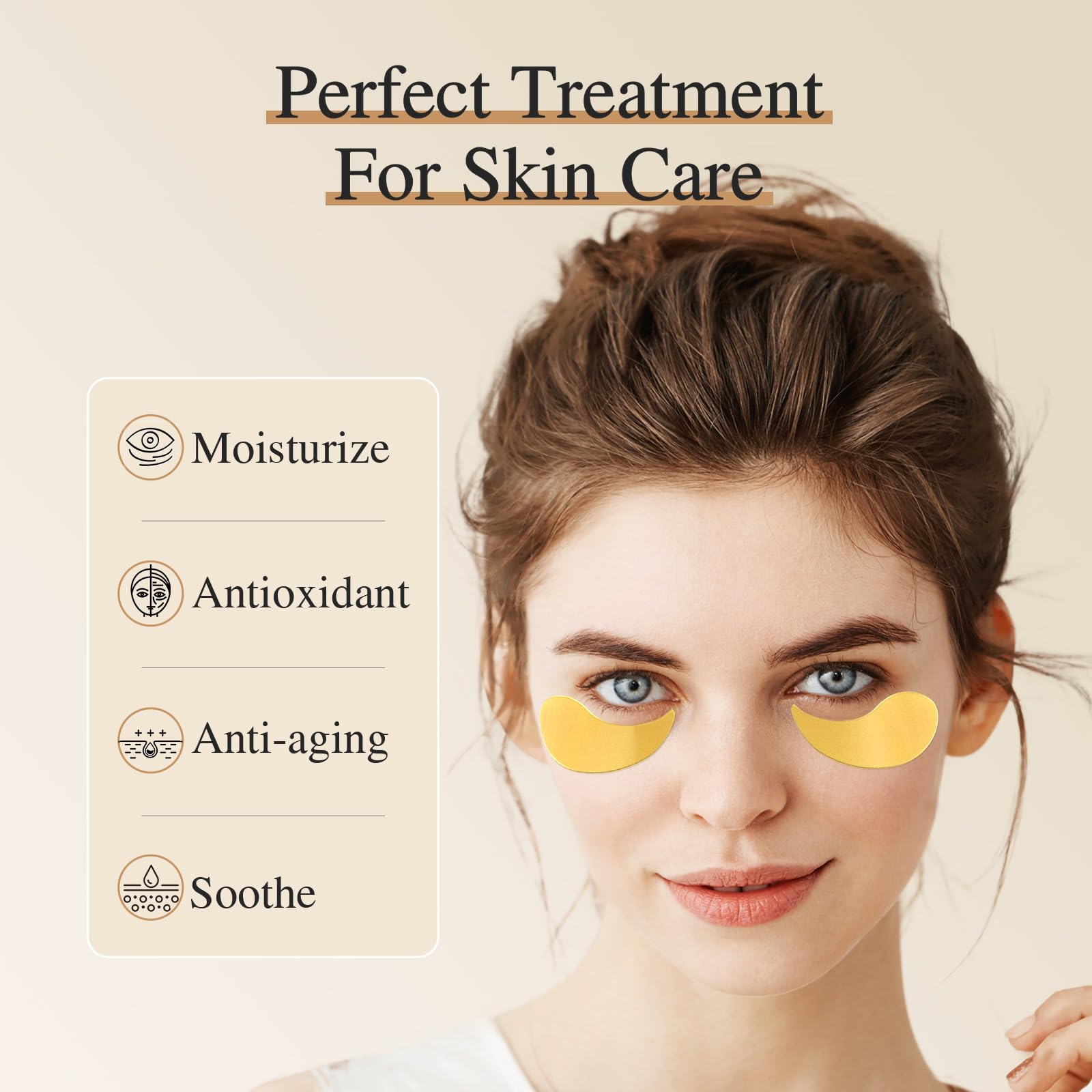 USTELIR Under Eye Patches, 40 Pairs 24K Gold Eye Masks with Collagen, Eye Patches for Puffy Eyes, Dark Circles & Wrinkles, Under Eye Masks for Skin Care Set, Eye Gel Pads Spa Gifts for Women & Men