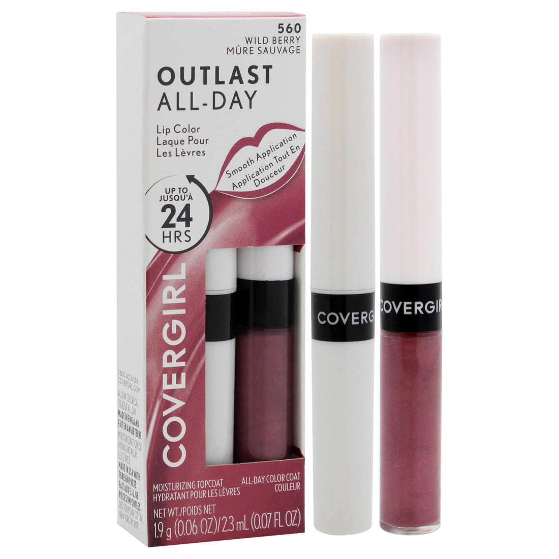 Covergirl Outlast All-Day Lip Color With Topcoat, Wild Berry