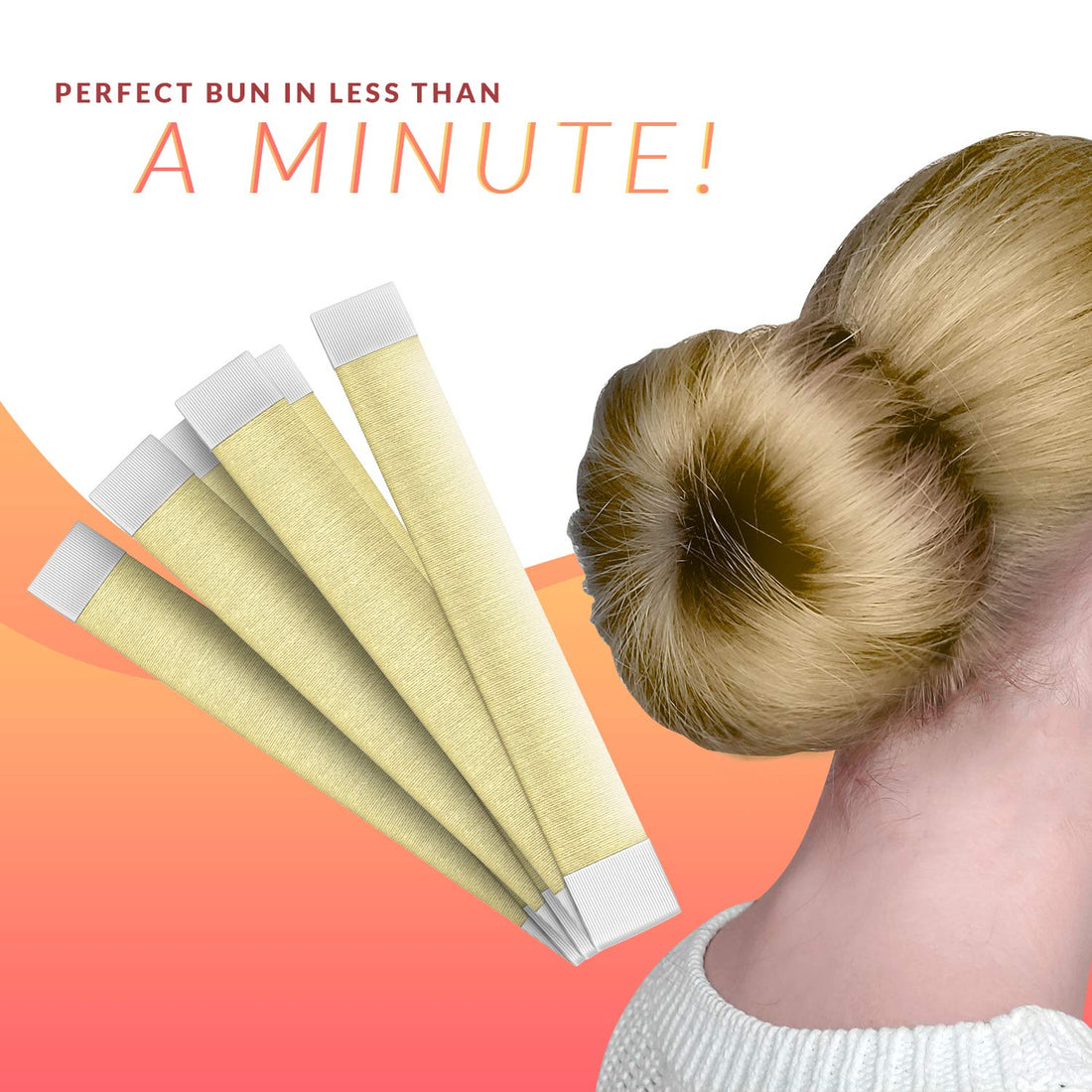 Women'S Hair Bun Maker French Twist Hair Fold Wrap Snap By K-Beauty (3 Blonde)