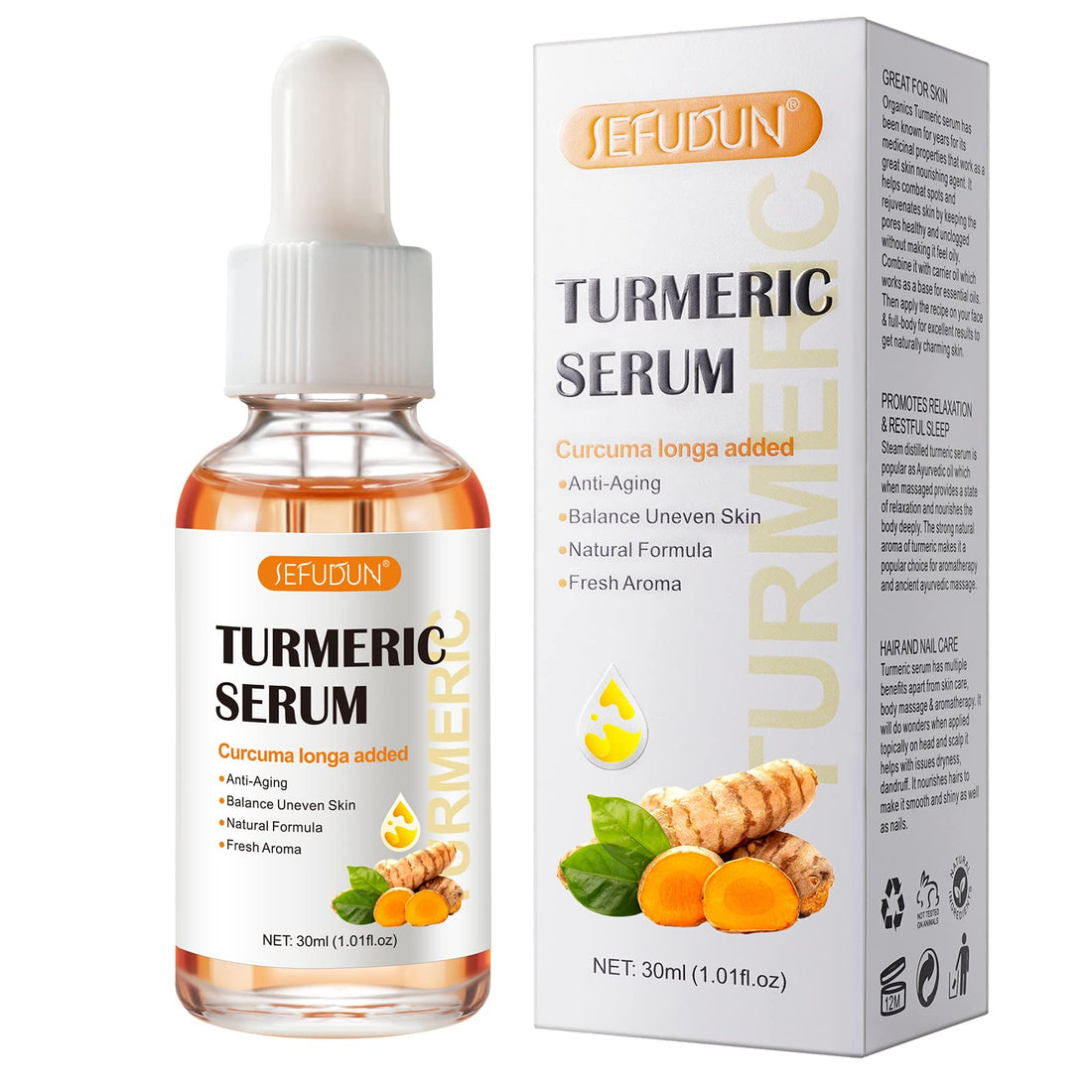 Turmeric Serum for Dark Spots 1 Fl Oz, Turmeric Dark Spot Corrector Serum for Face & Body, Anti Aging Facial Serum for Women and Men, Reduces Hyperpigmentation, Age Spots, Sun Spot, Improve Skin Tone