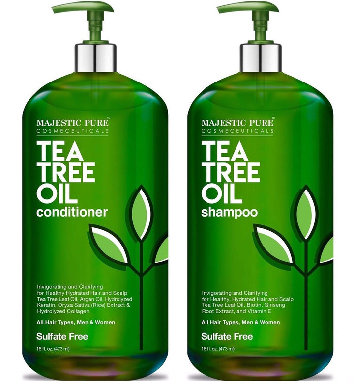 Majestic Pure Tea Tree Shampoo for Men and Women - Hydrating Formula Fights Dandruff, Lice and Itchy, Irritating or Dry Scalp - For All Hair Types - Sulfate Free 16 fl oz (pack of 2)