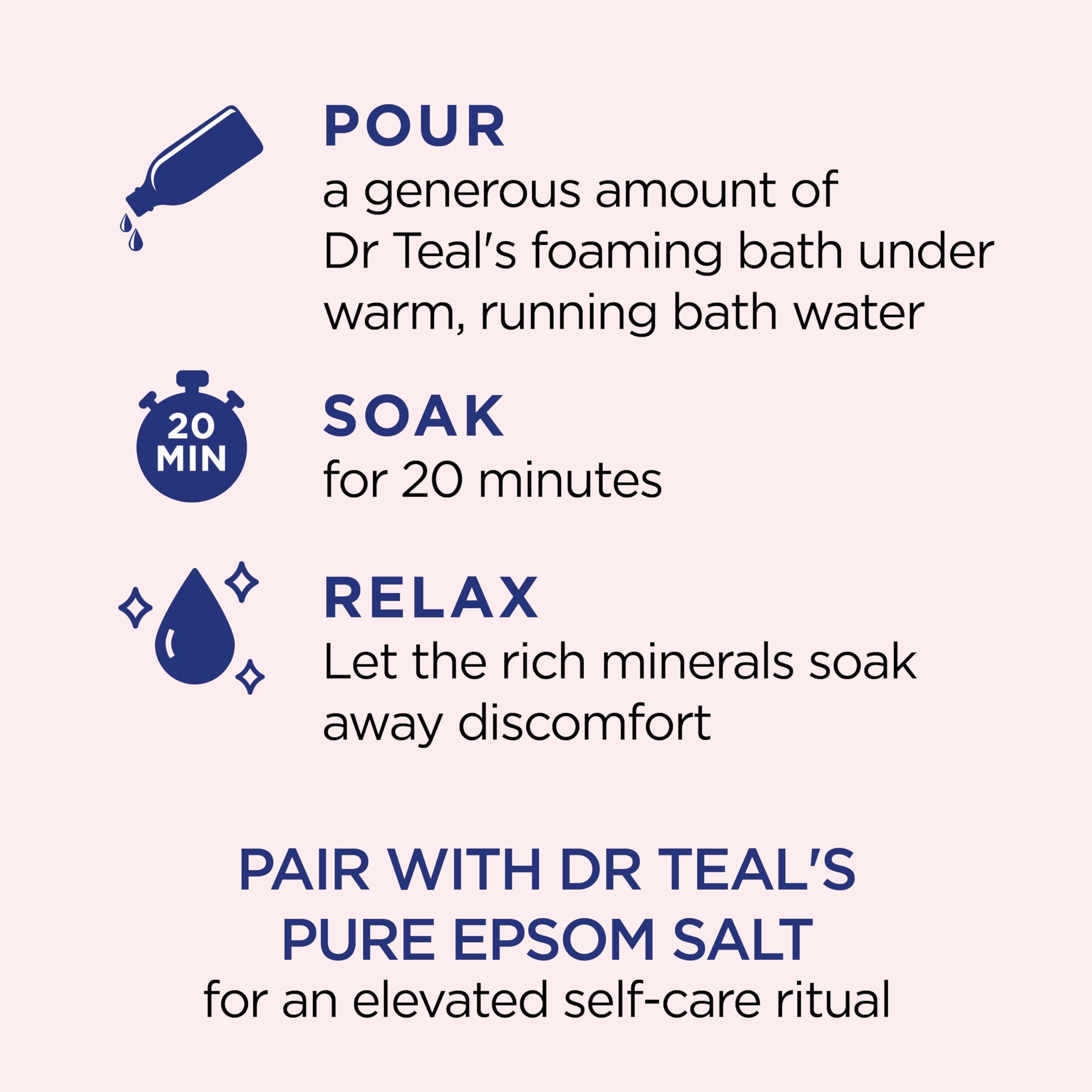 Dr Teal's Restore & Replenish Pure Epsom Salt & Essential Oils Pink Himalayan Foaming Bath 34 oz