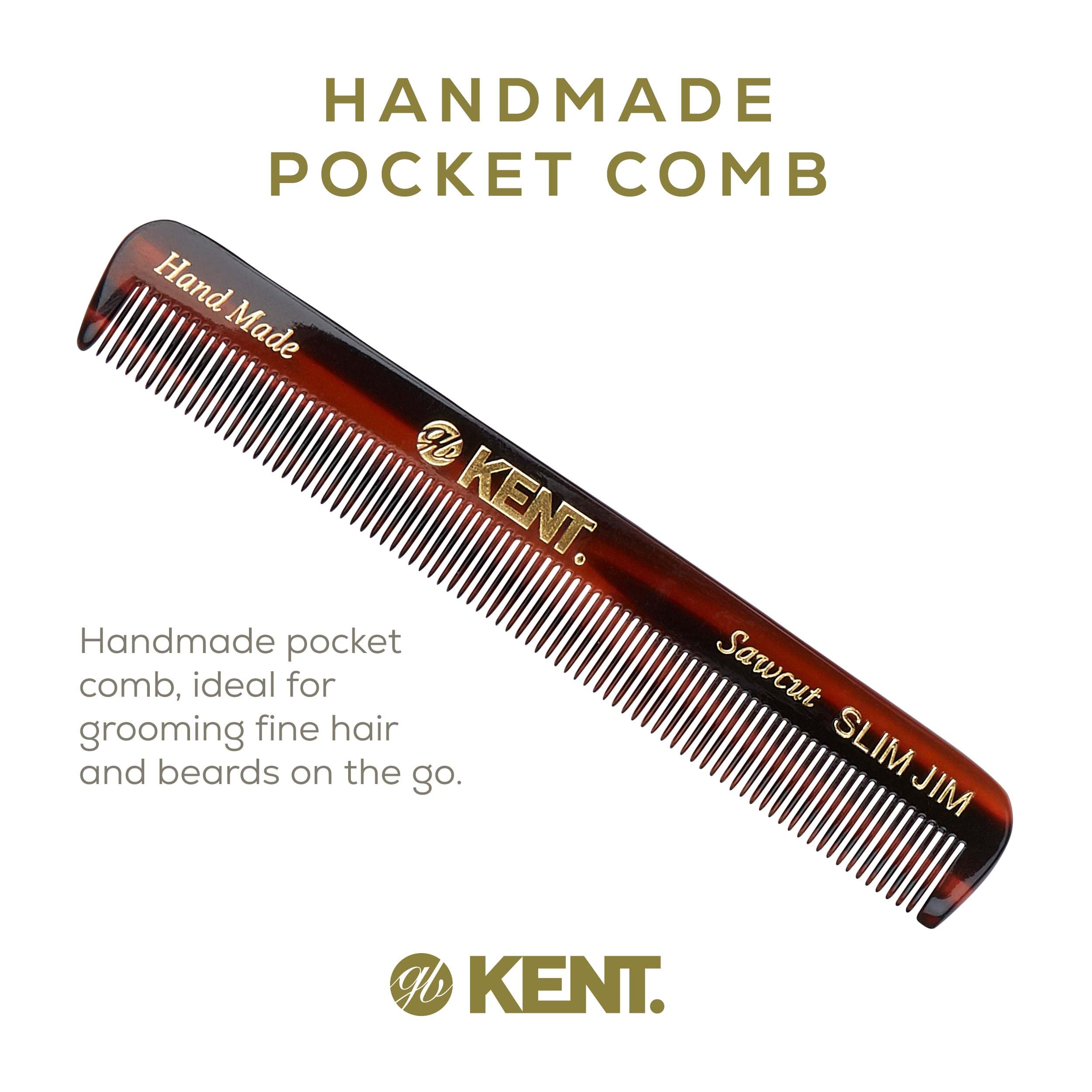3 Pack: Kent Slim Jim 4 1 2 Handmade Mens Pocket Comb All Fine (3 Pack)