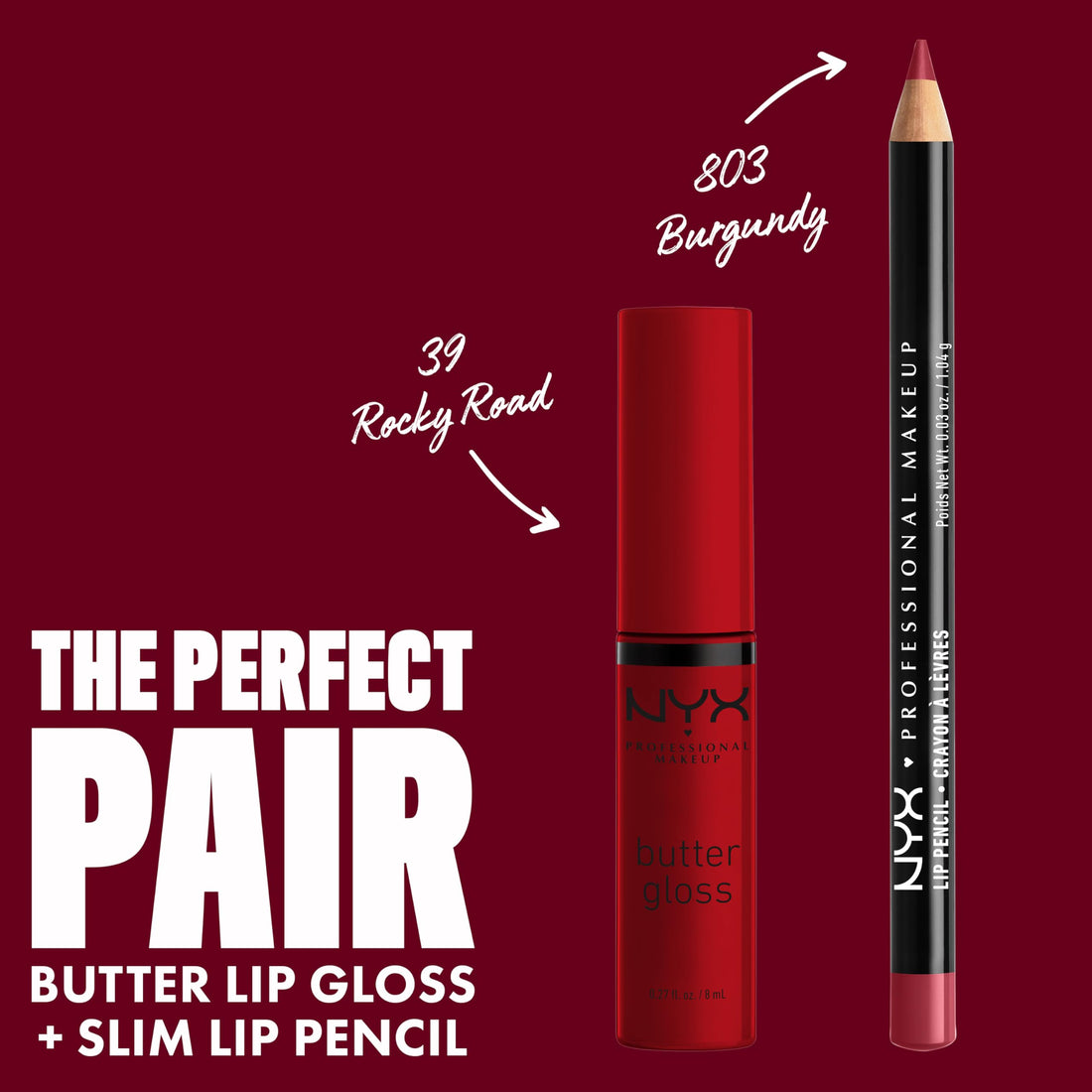NYX PROFESSIONAL MAKEUP Butter Gloss, Non-Sticky Lip Gloss - Rocky Road (Wine)