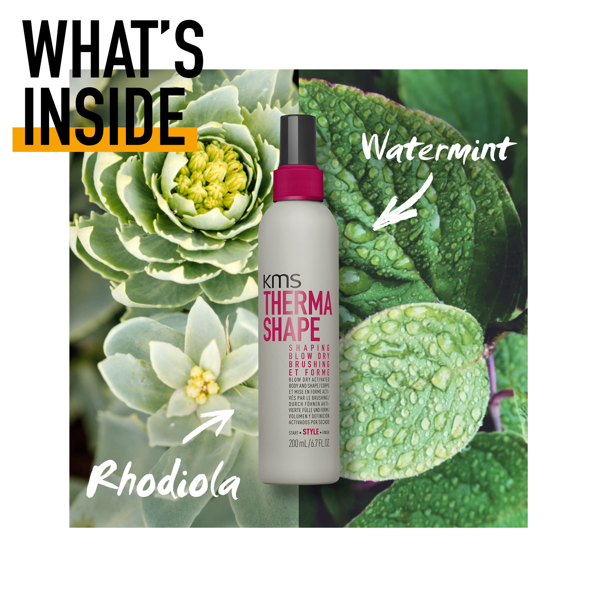 KMS California Therma Shape Shaping Blow Dry Brushing (Blow Dry Activated Body and Shape), 200 mL/6.7 oz.