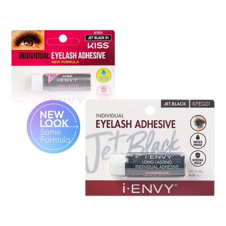 KISS iENVY Individual Cluster Semi-Permanent Lash Glue, Strong Hold & Long-Lasting Waterproof, Easy to Use, Latex Free, Perfect for Sensitive Eyes (Jet Black)