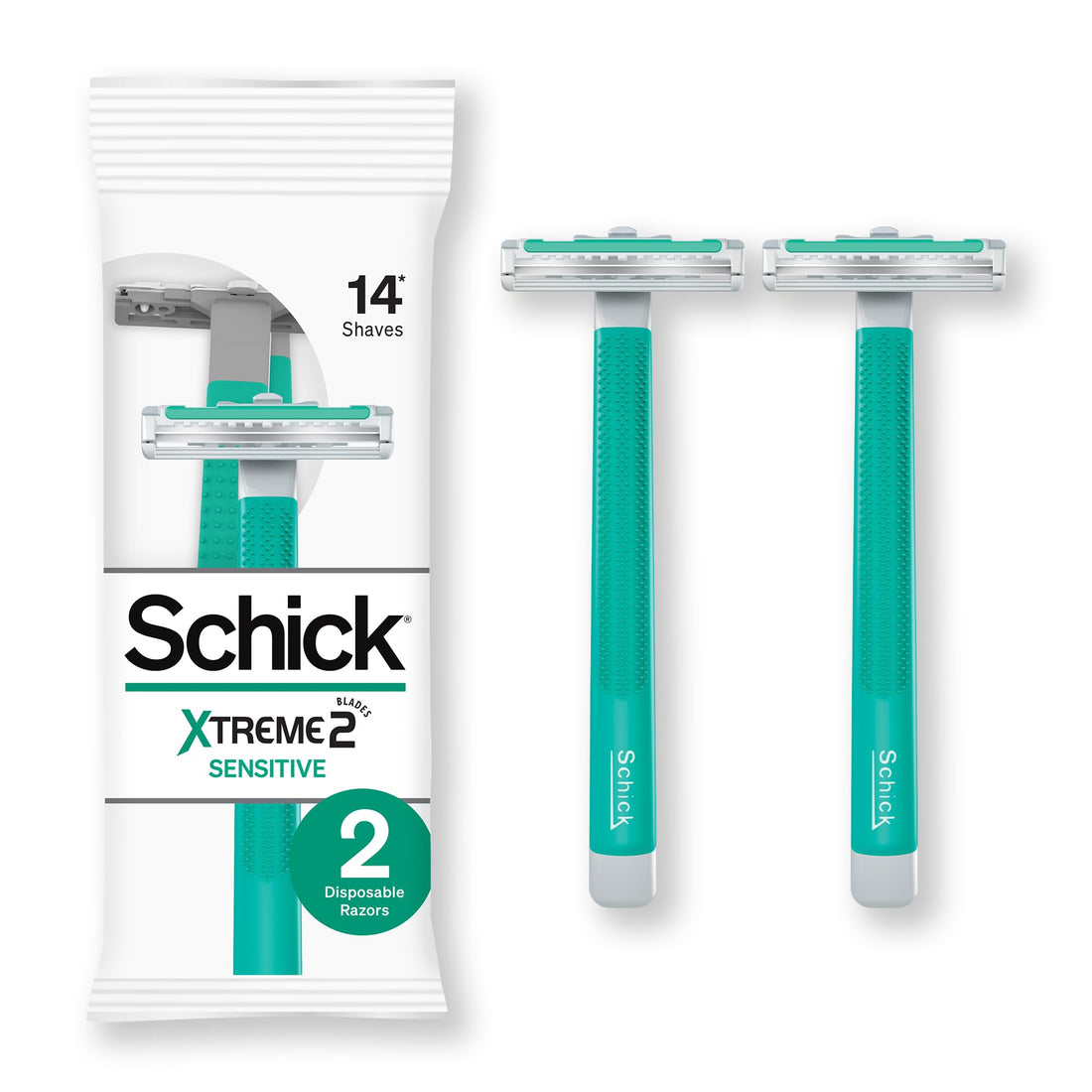 Schick Xtreme 2 Disposable Razors for Men, 2 Count - Pack of 36