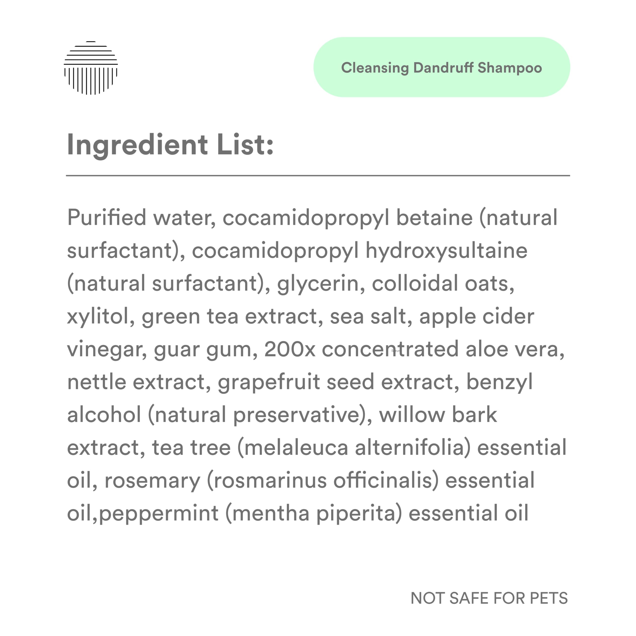 Dermazen Cleansing Dandruff Shampoo for Seborrheic Dermatitis, Reduce Flakes, Soothe Itching and Improve Scalp Health