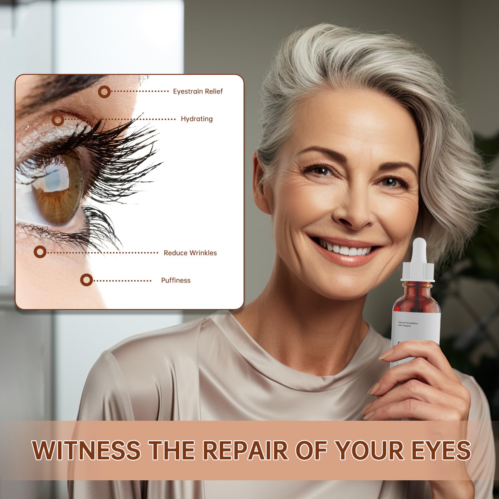 Caffeine Solution 5% + EGCG Eye Serum for Skin Care Caffeine Eye Serum Hyaluronic Acid Serum Reducing Puffiness and Dark Circles, Niacinamide Serum Under Eye Serum, Under Eye Bags and Wrinkles 30ml