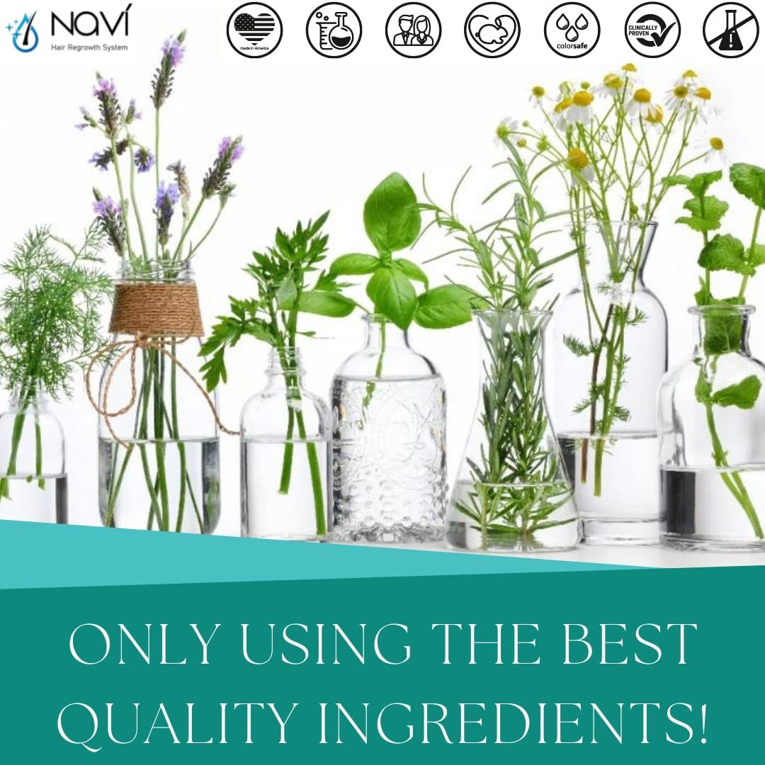 Navi Professional Hair Growth Set - DHT Blocker for Thinning and Hair Loss, Sulfate Free Regrowth Shampoo & Conditioner for Men, Women & Color Treated Hair, 2 x 8 oz