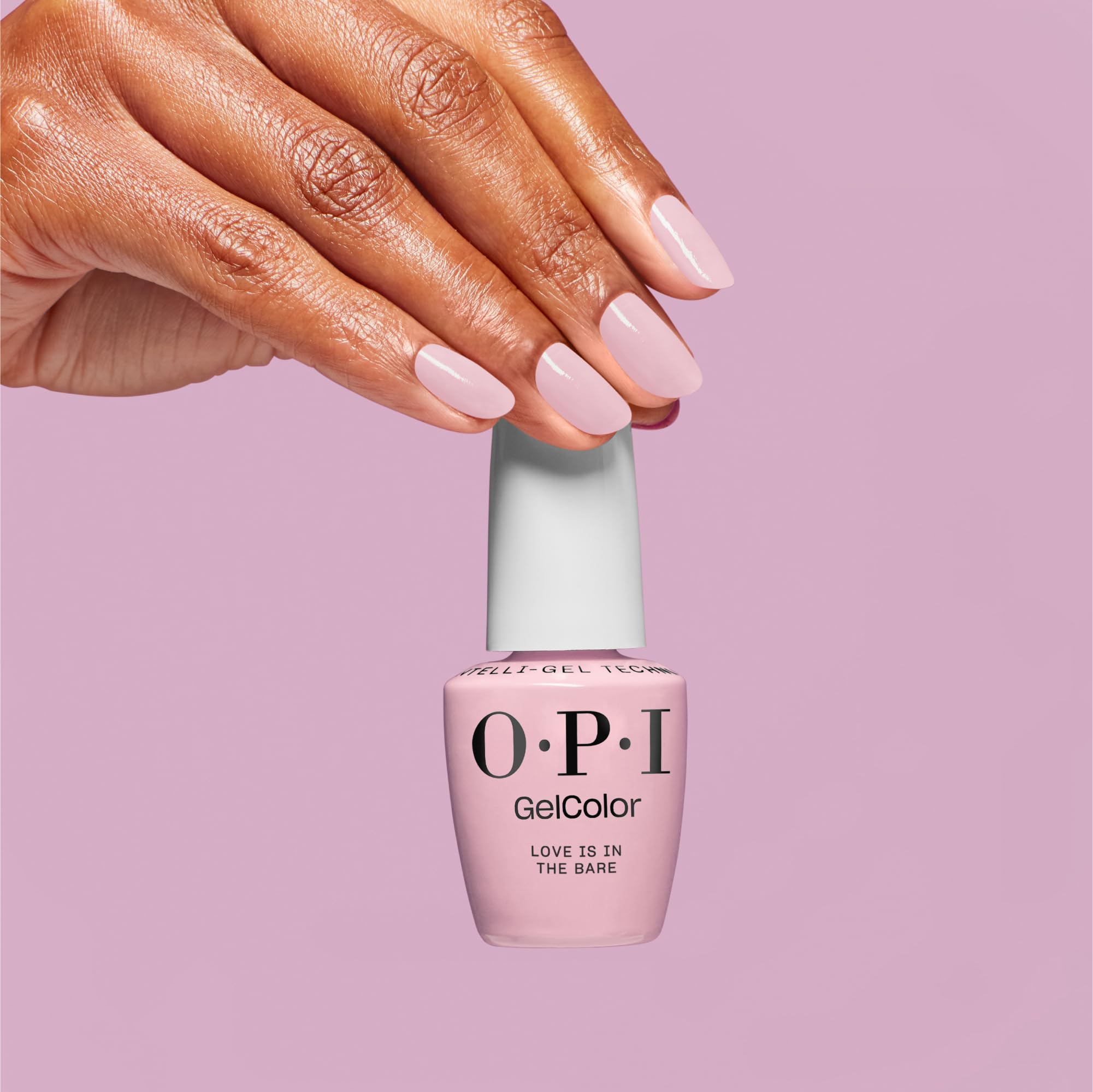 OPI GelColor Love is in the Bare | Sheer Soft Pink Crème UV Cure Gel Nail Polish | Vegan & HEMA Free, Long Lasting, High Shine