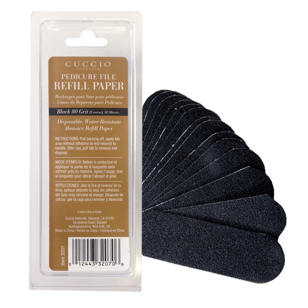 Cuccio Naturale 50 Count Black Refills (80 Grit) for Pedicure File