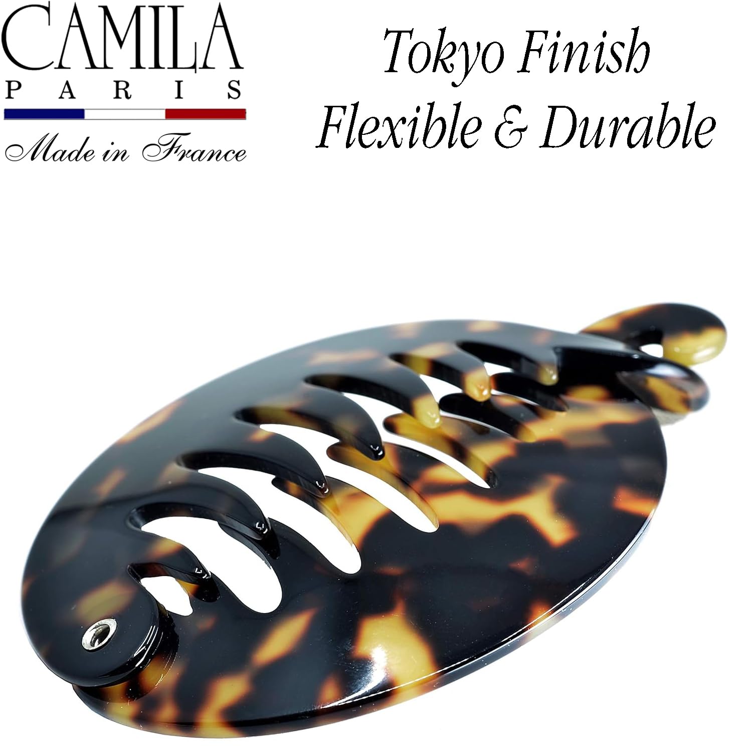 Camila Paris -CP2326, French woman Hair Accessories, ROUND Small BANANA, TOKYO. Strong and Durable Hair Ornaments. Made in France