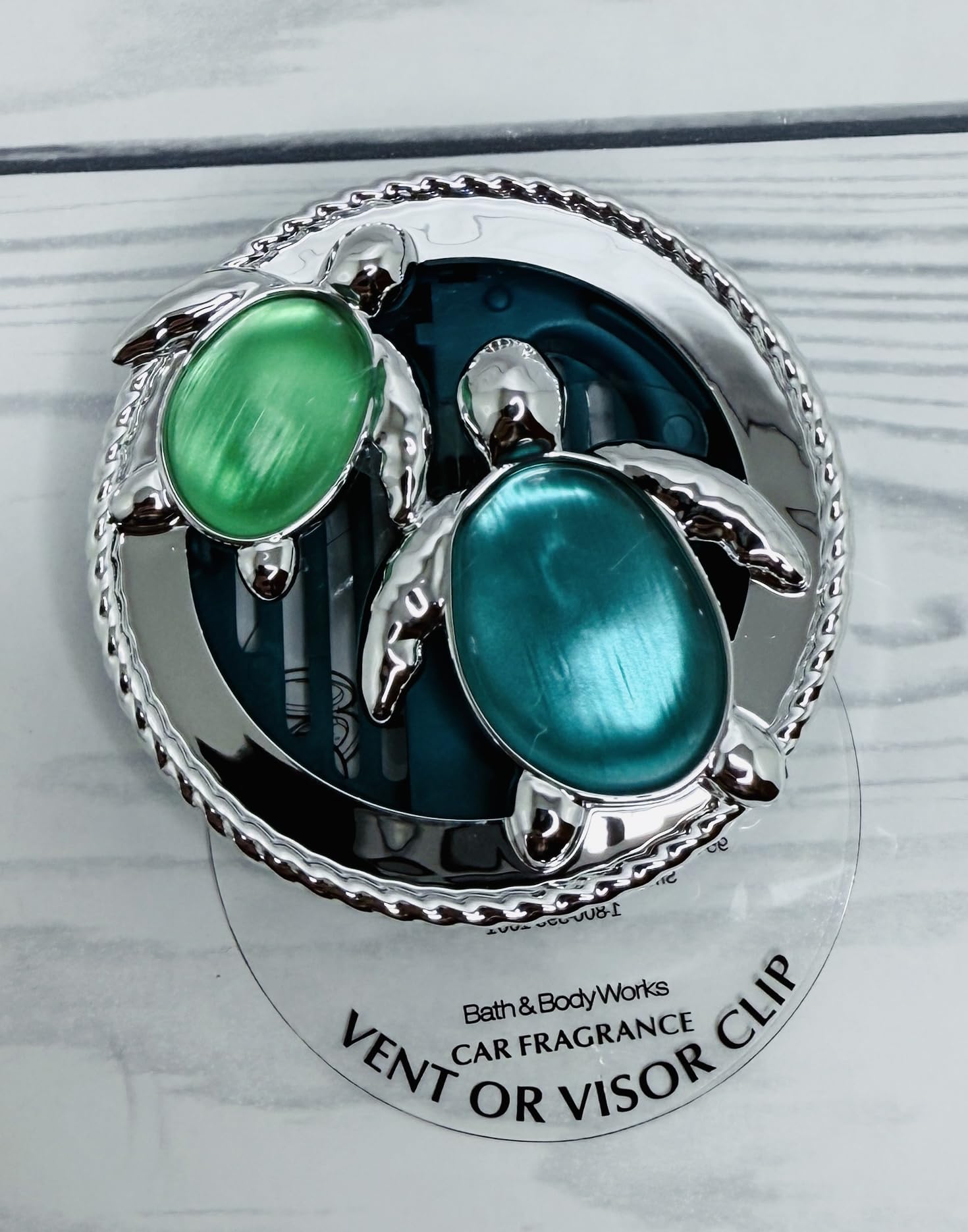 Bath and Body Works Gemstone Tiny Sea Glass Turtles Car Fragrance Holder Visor Fragrance Holder Easy To Open