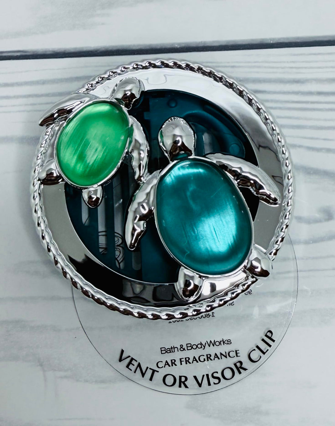 Bath and Body Works Gemstone Tiny Sea Glass Turtles Car Fragrance Holder Visor Fragrance Holder Easy To Open