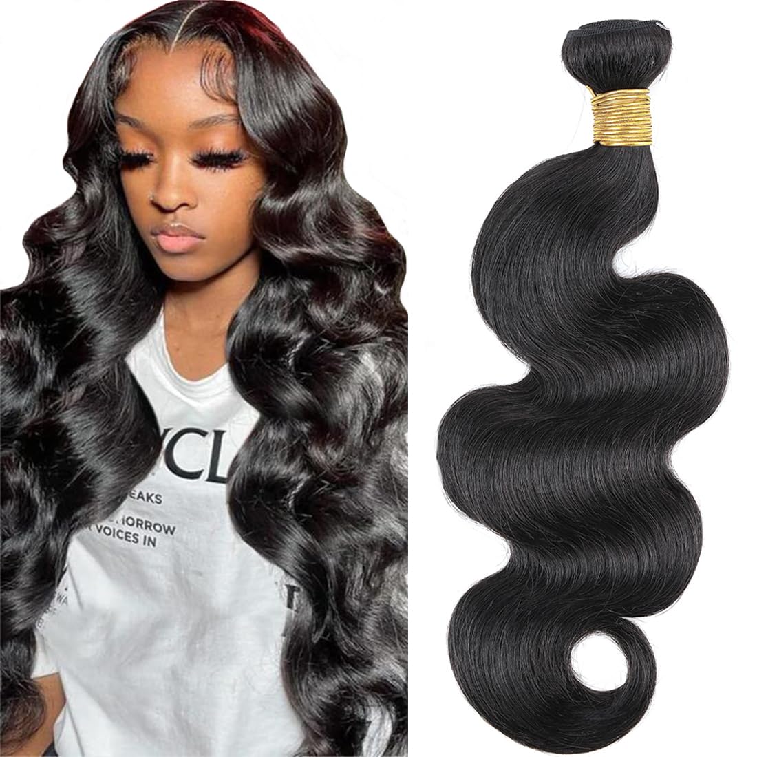 22: Misoun Hair Brazilian Hair Body Wave 22Inch 100% Unprocessed Virgin Human Hair One Bundle Weave Natural Color