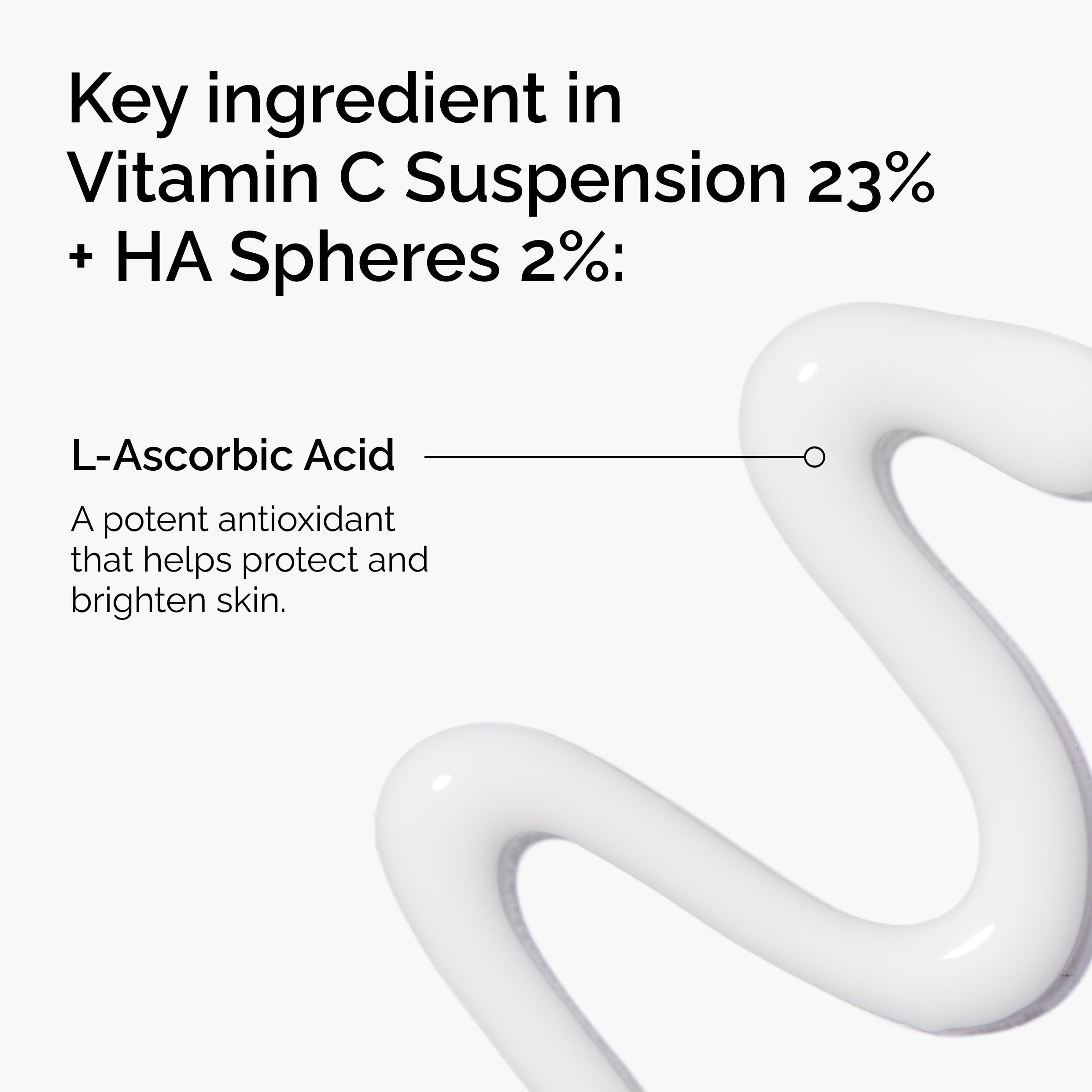 The Ordinary Vitamin C Suspension 23% + Hyaluronic Acid Spheres 2%, Serum with Pure L-Ascorbic Acid, 1 Fl Oz
