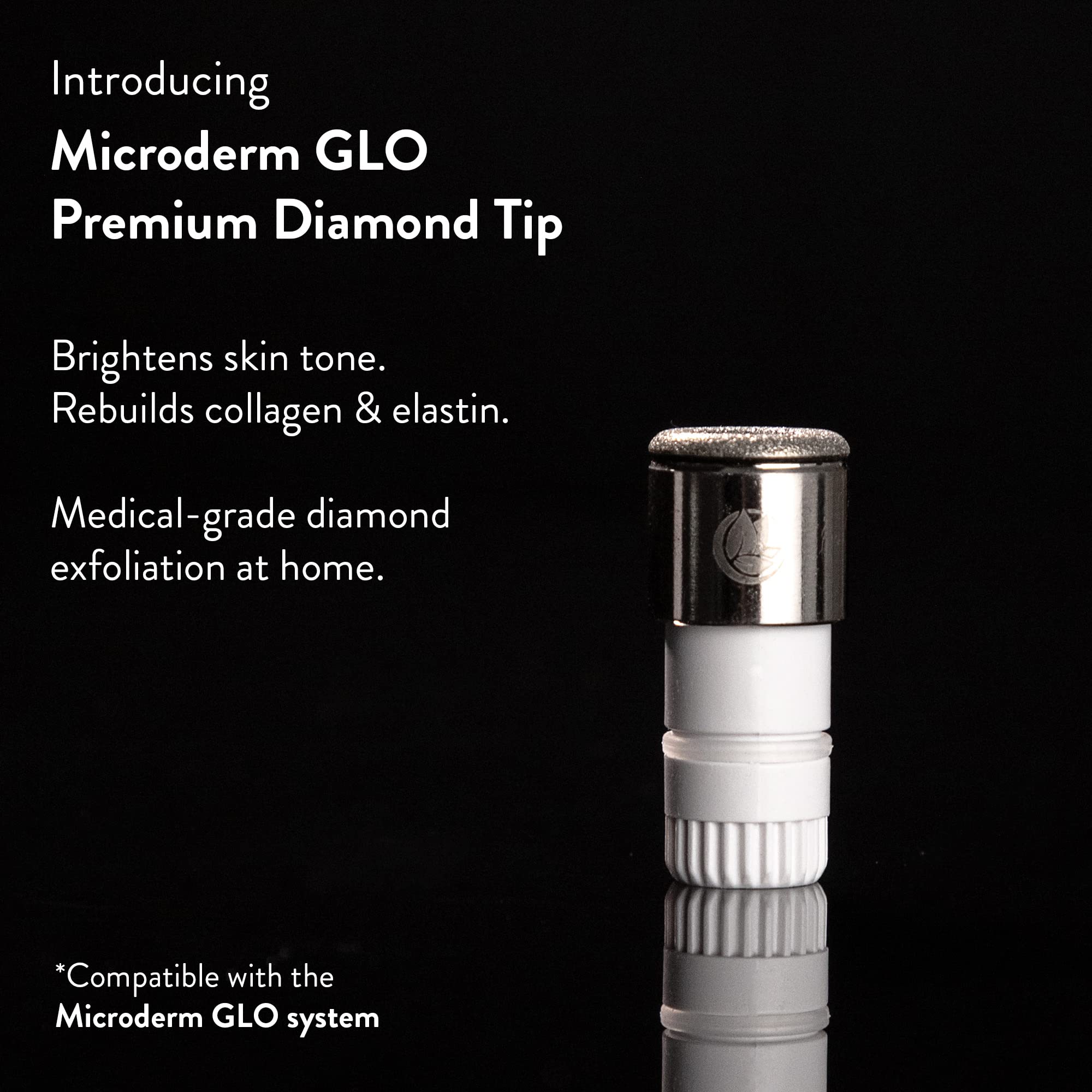 Microderm GLO Premium Diamond Microdermabrasion Tips by Nuvderm - Medical Grade Stainless Steel Accessories