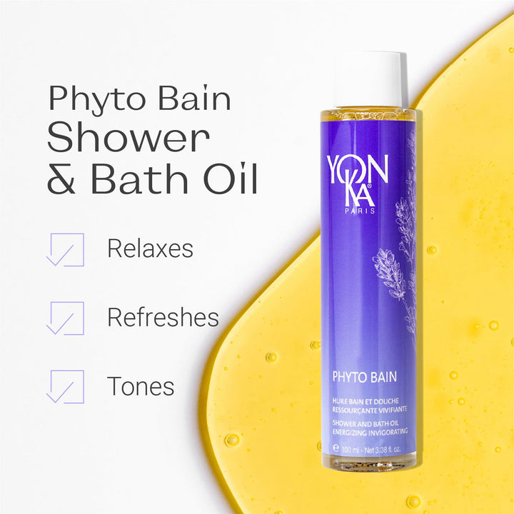 Yon-Ka French Lavender Bath Oil, Phyto Bain Relaxing and Toning Aromatherapy Oil for Dry Skin, Boosts Microcirculation for Wellness, Luxurious Provence Lavender and Rosemary, 100ml