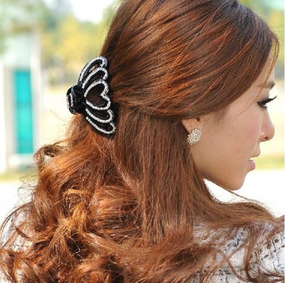 Suoirblss 1PC Large Fancy Good Quality Rhinestones Claw Clip Elegant Style Jaw Clips For Women Lady GirlsThick Hair