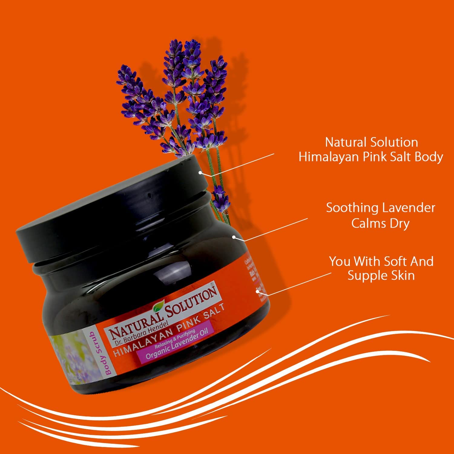 WBM LLC 8246F Natural Solution Himalayan Pink Salt Body Scrub with Organic Lavender Oil,Relaxing and Purifying for Younger Looking Skin Every Day, 12.3 oz