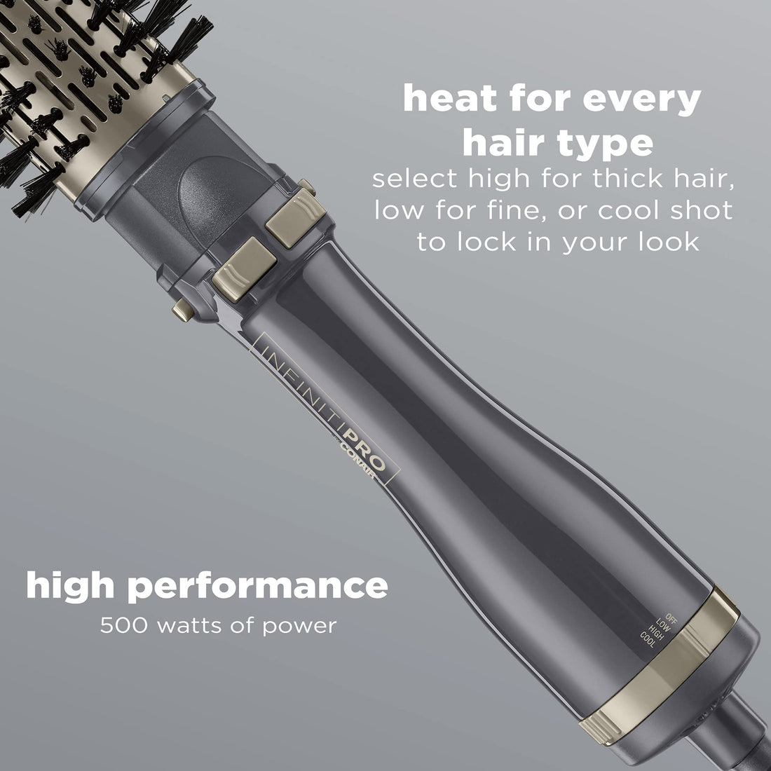 Infiniti Pro by Conair Spin Air Rotating Styler / Hot Air Brush; 2-inch AND 1 1/2-inch; Black
