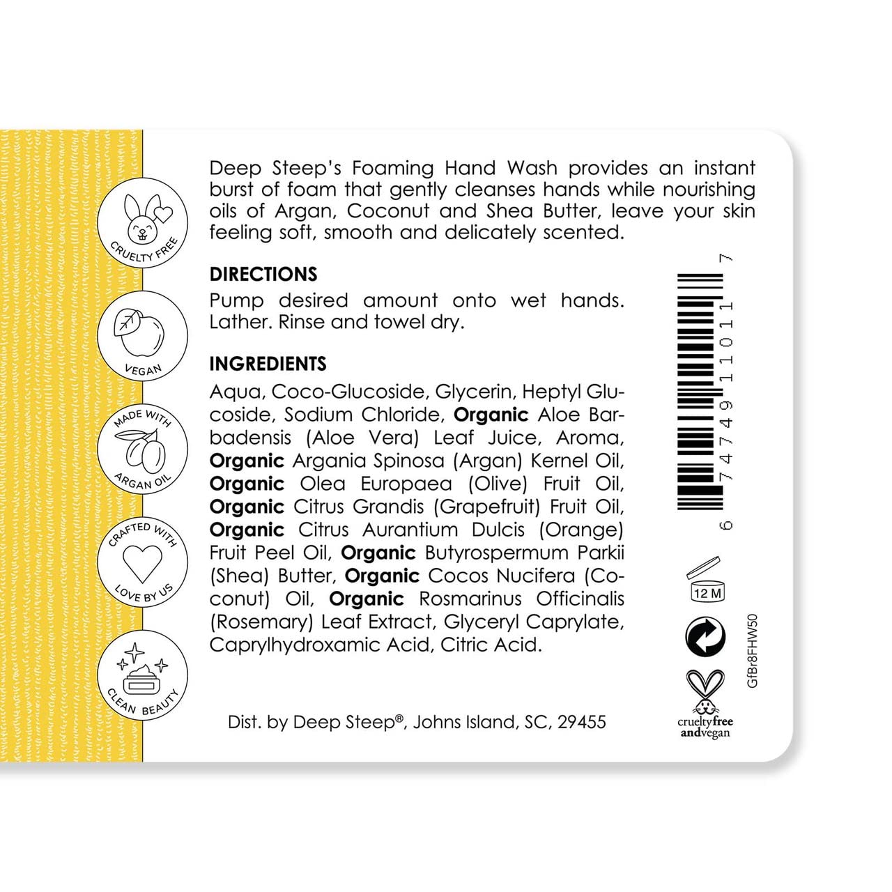 Deep Steep Organic Foaming Handwash Grapefruit Bergamot -- 8 fl oz