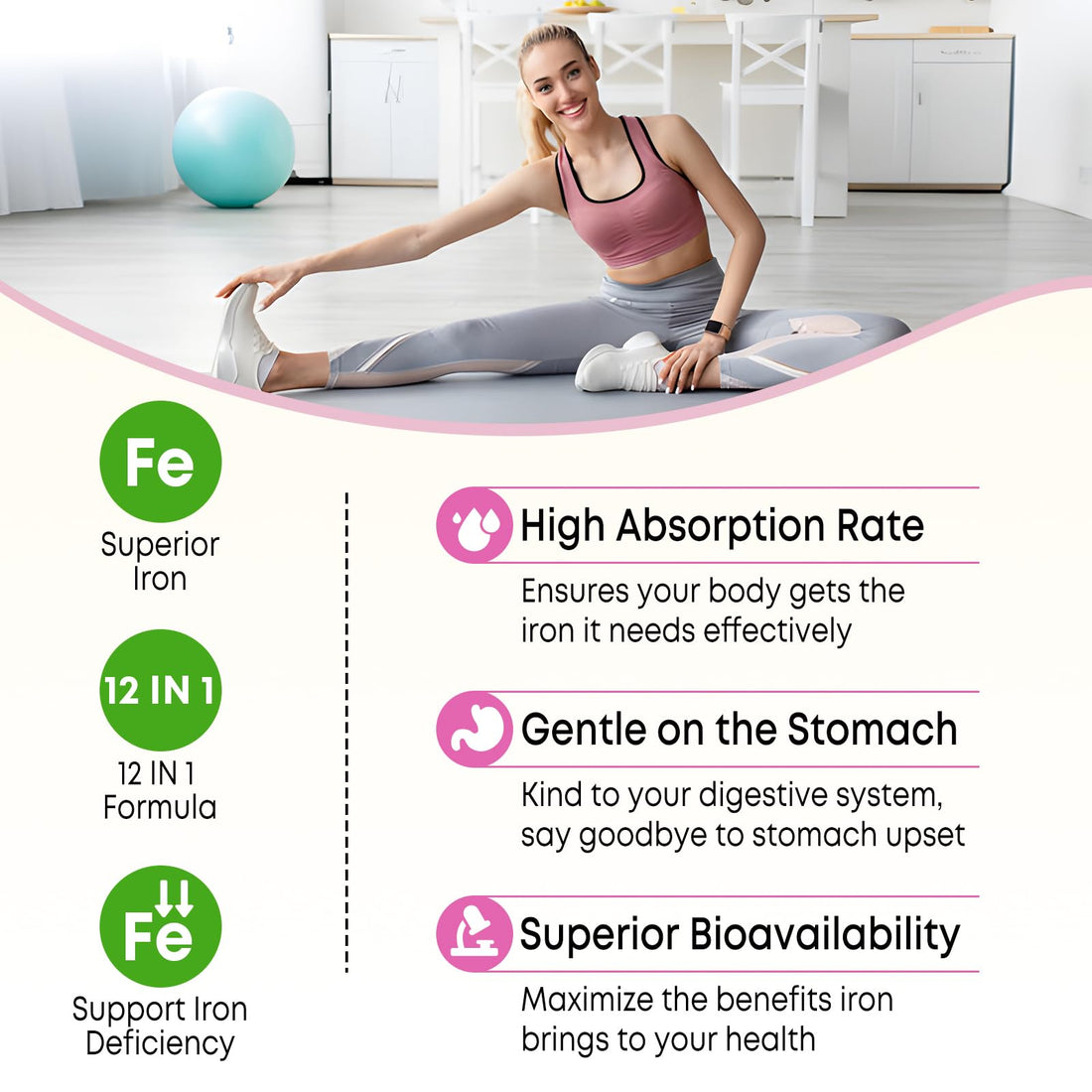 Vegan 2 Pack Iron Supplement Gummies for Women & Men, Anemia, Blood Builder & Energy Support for Iron Deficiency, with Vitamin C, A, B Complex, Folate, Beet Root, CoQ10, Zinc, Sugar Free, 120 Count