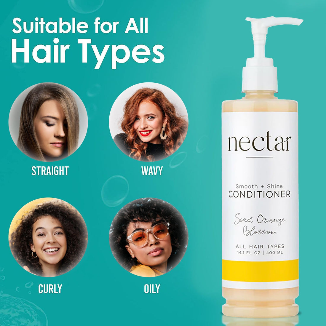 World Amenities Nectar Pump Bottle Hair Conditioner - Moisturizing Conditioner for Hair Care - Detangling Conditioner