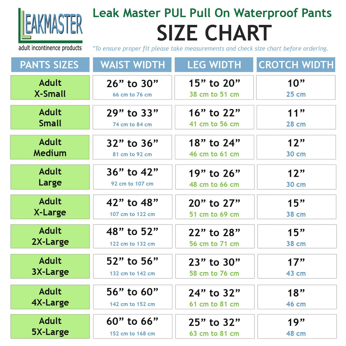 3X-Large Fits 50-58 Inch Waist. : Leakmaster - Adult Pul Waterproof Pants- Comfortable, Quiet And Effective Adult Diaper Pant For Men Or Women Made Of Quality Poly Urethane Laminat