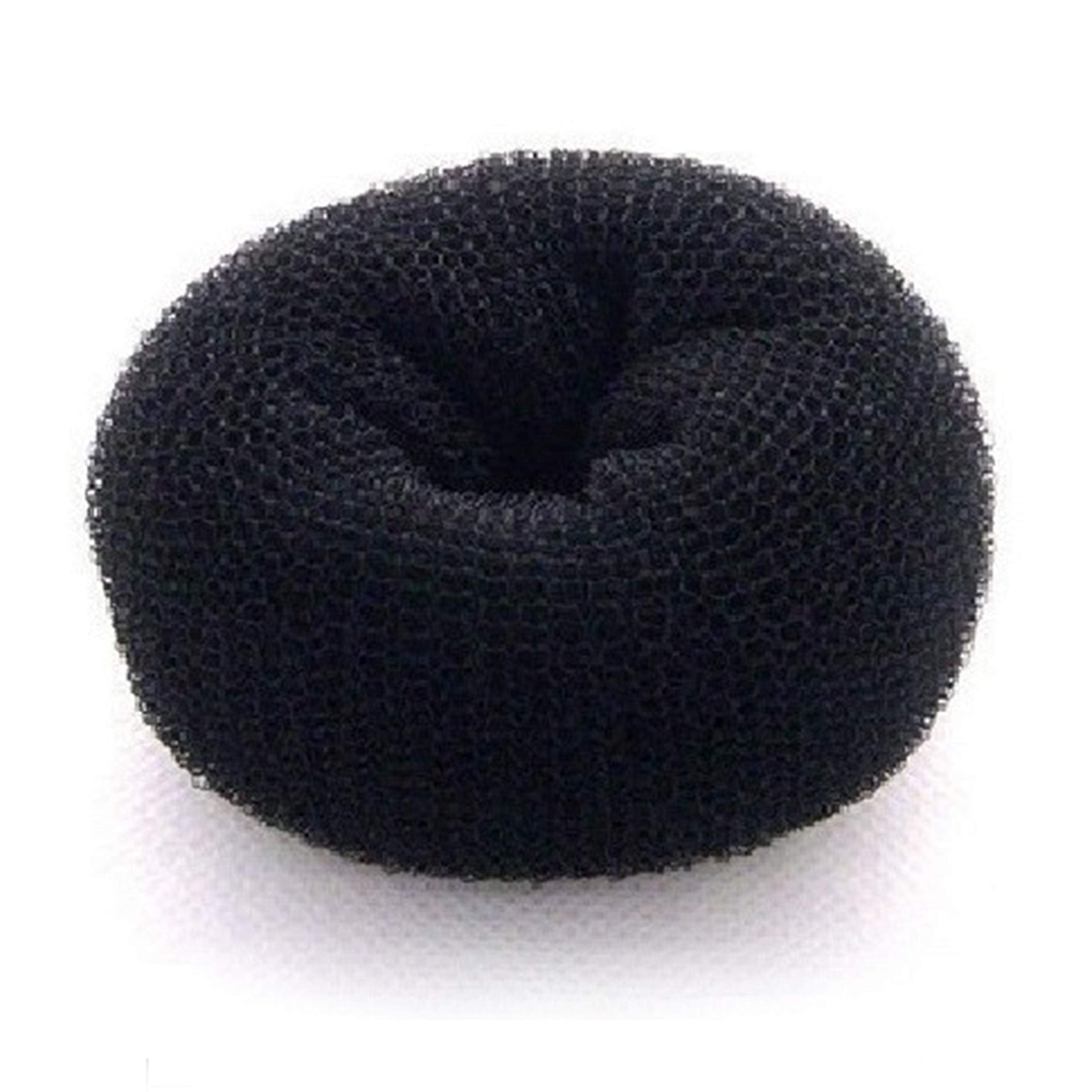 Beaute Galleria - Hair Donut Bun Maker Ring Style Mesh Chignon Ballet Bun Updo (Large, Black)