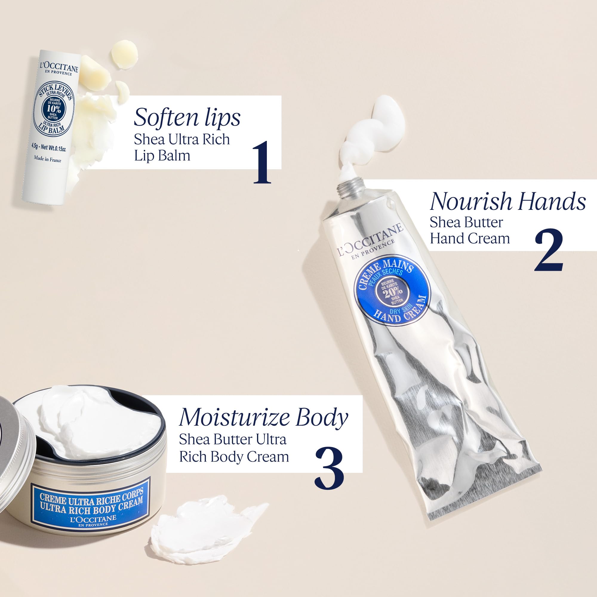 L'Occitane Ultra-Rich 10% Shea Butter Nourishing Lip Balm Stick: Moisturize Dry Lips | Twist Up | Softening | With Beeswax and Castor Oil | Silicone-Free