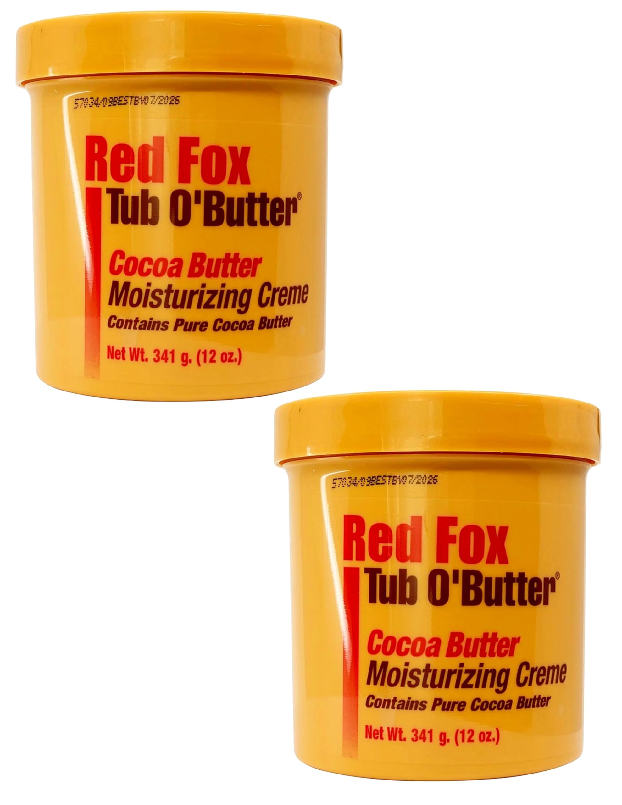 Red Fox Tub O'Butter Cocoa Butter, Moisturizing Creme, 14 oz (Pack of 2)