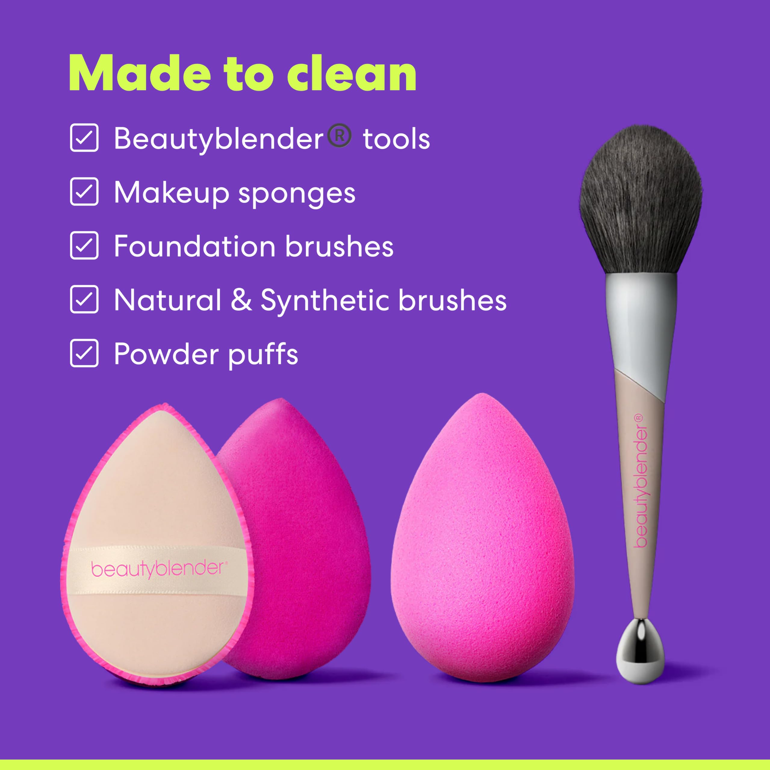 Beautyblender Blendercleanser Tool Scrub Solid Cleanser – Lavender Scented Makeup Sponge & Brush Cleansing Bar – Hand, Sponge, and Brush Cleanser, Removes Makeup & Buildup, Travel-Friendly, 1 oz