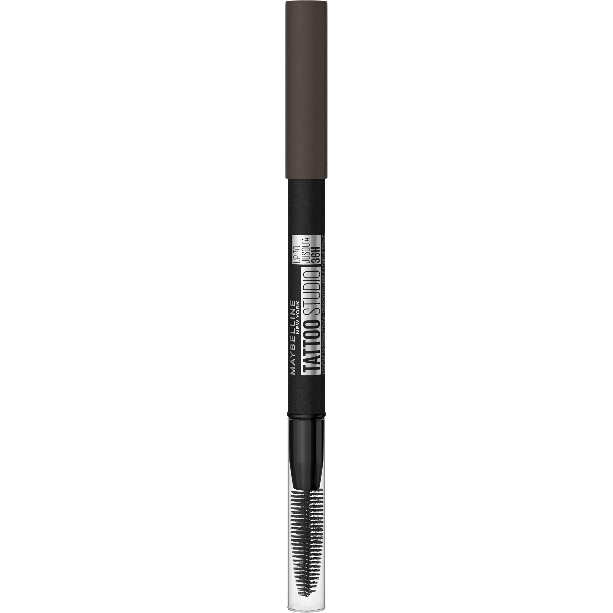 Maybelline TattooStudio Waterproof Eyebrow Pencil, Sharpenable, Longwear, Long Lasting, Pigmented Eyebrow Pencil for Defined Brows, Black Brown, 1 Count