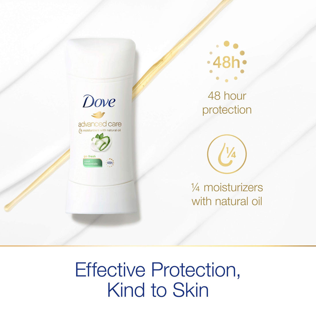 Dove go fresh Anti-Perspirant Deodorant, Cool Essentials Cucumber &Green Tea, 2.6 oz, Twin Pack